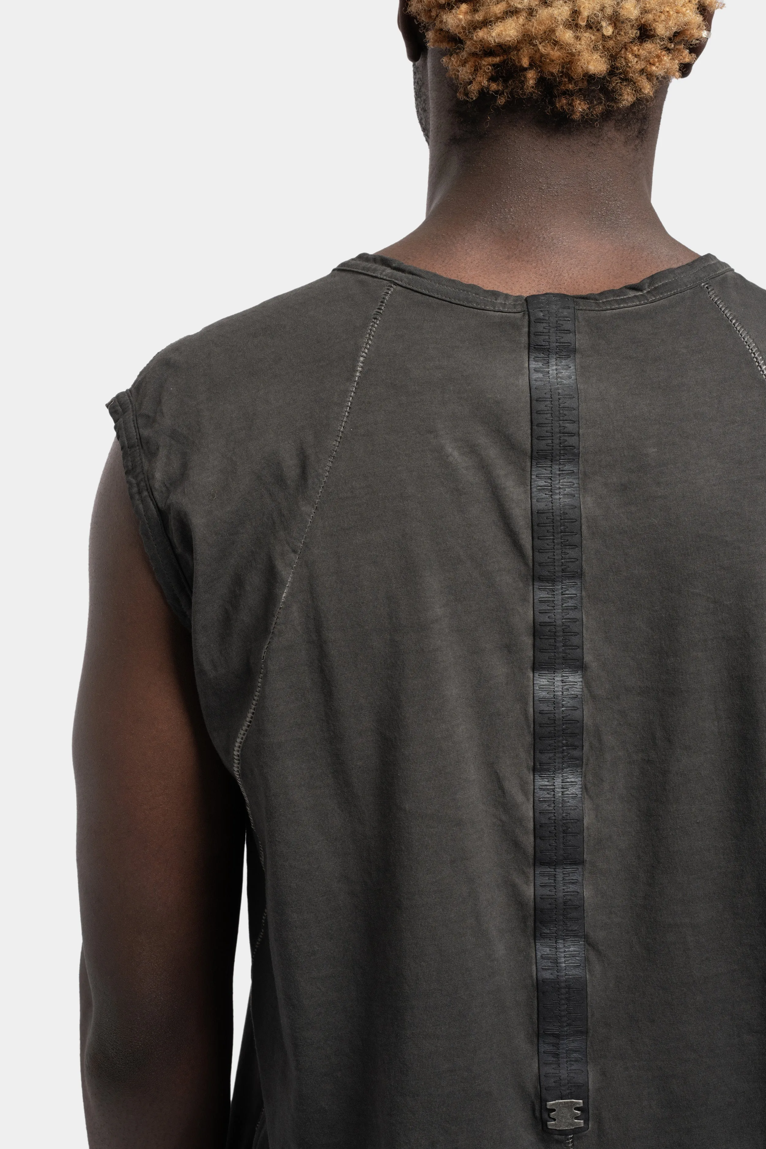 Staple spine sleeveless t-shirt, Plomb Grey