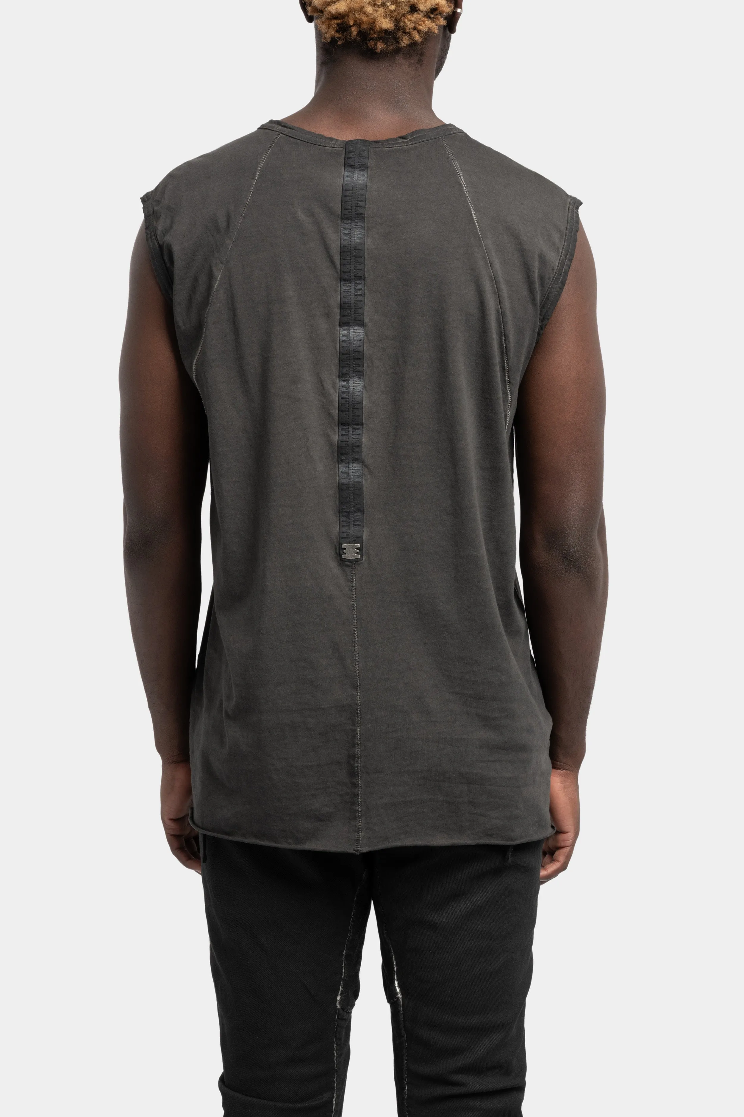 Staple spine sleeveless t-shirt, Plomb Grey