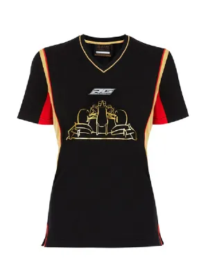 T-SHIRT Tee Ladies Formula One 1 Lotus F1 Team NEW! Romain Grosjean Black XL