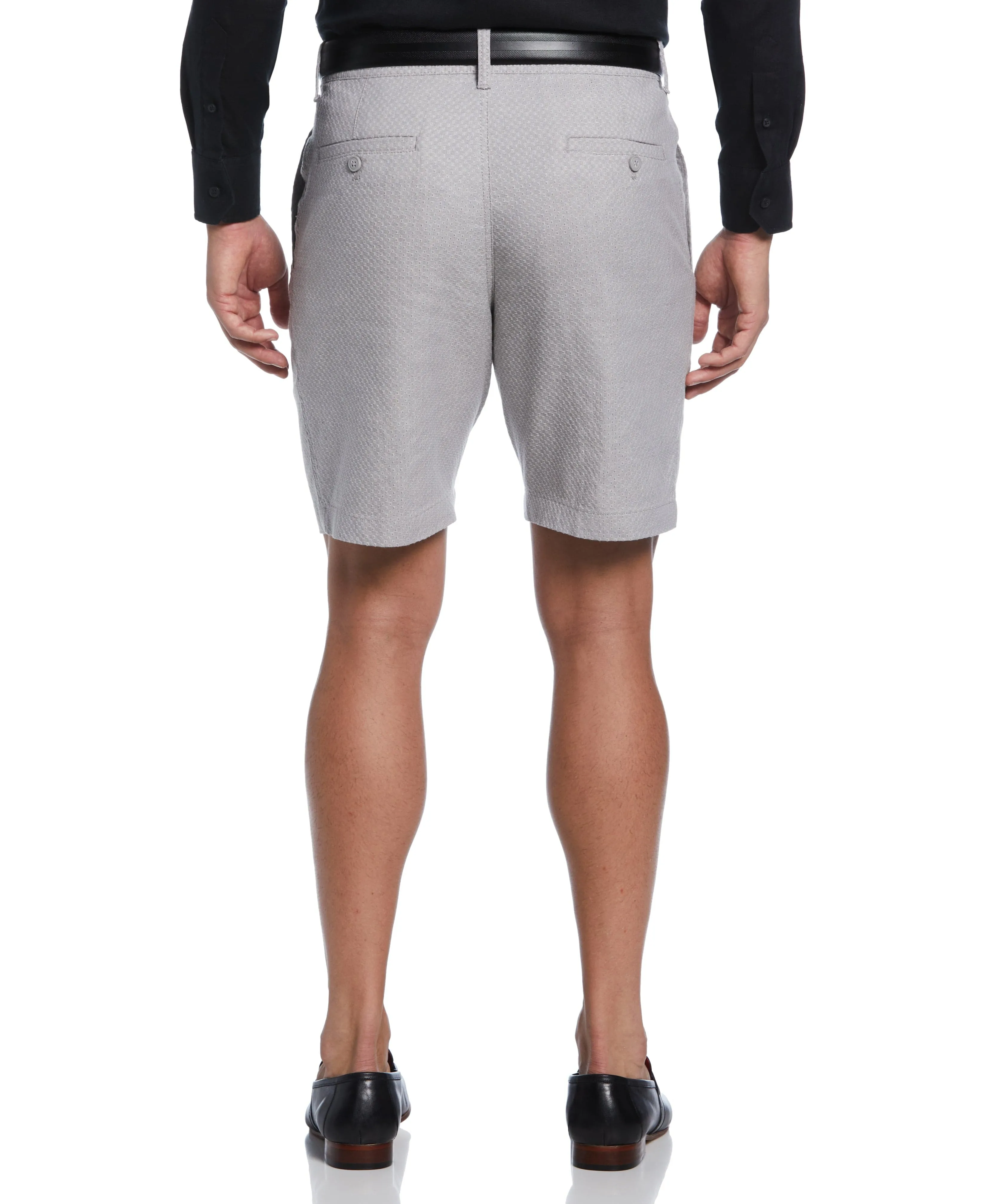 Textured Linen-Blend Flat Front Short