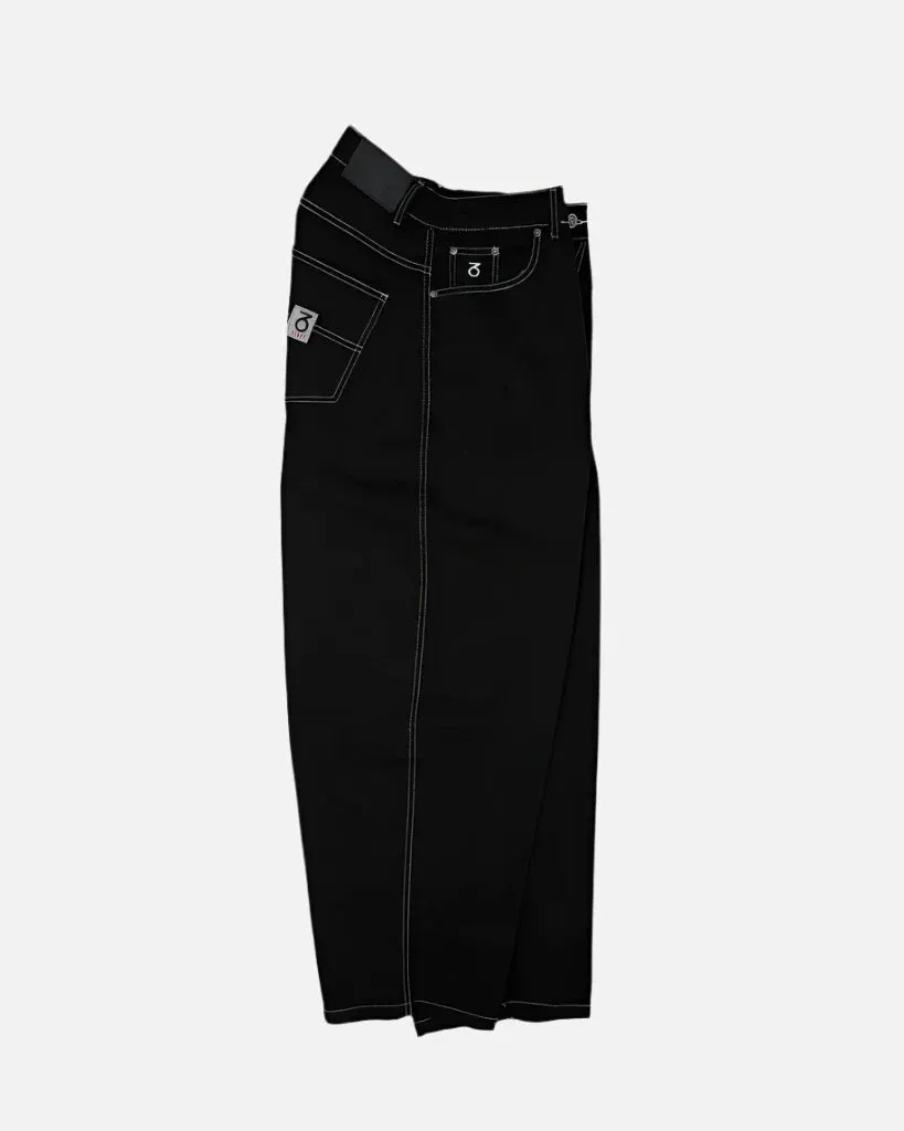 Three Sixty London - Balloon Fit 5 Pocket Denim Jeans - Black/white