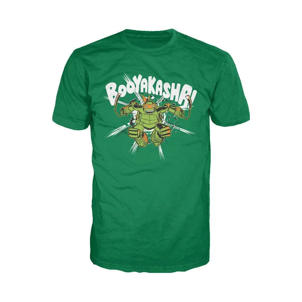 TMNT Mikey Booyakasha Official Men's T-shirt (Green)