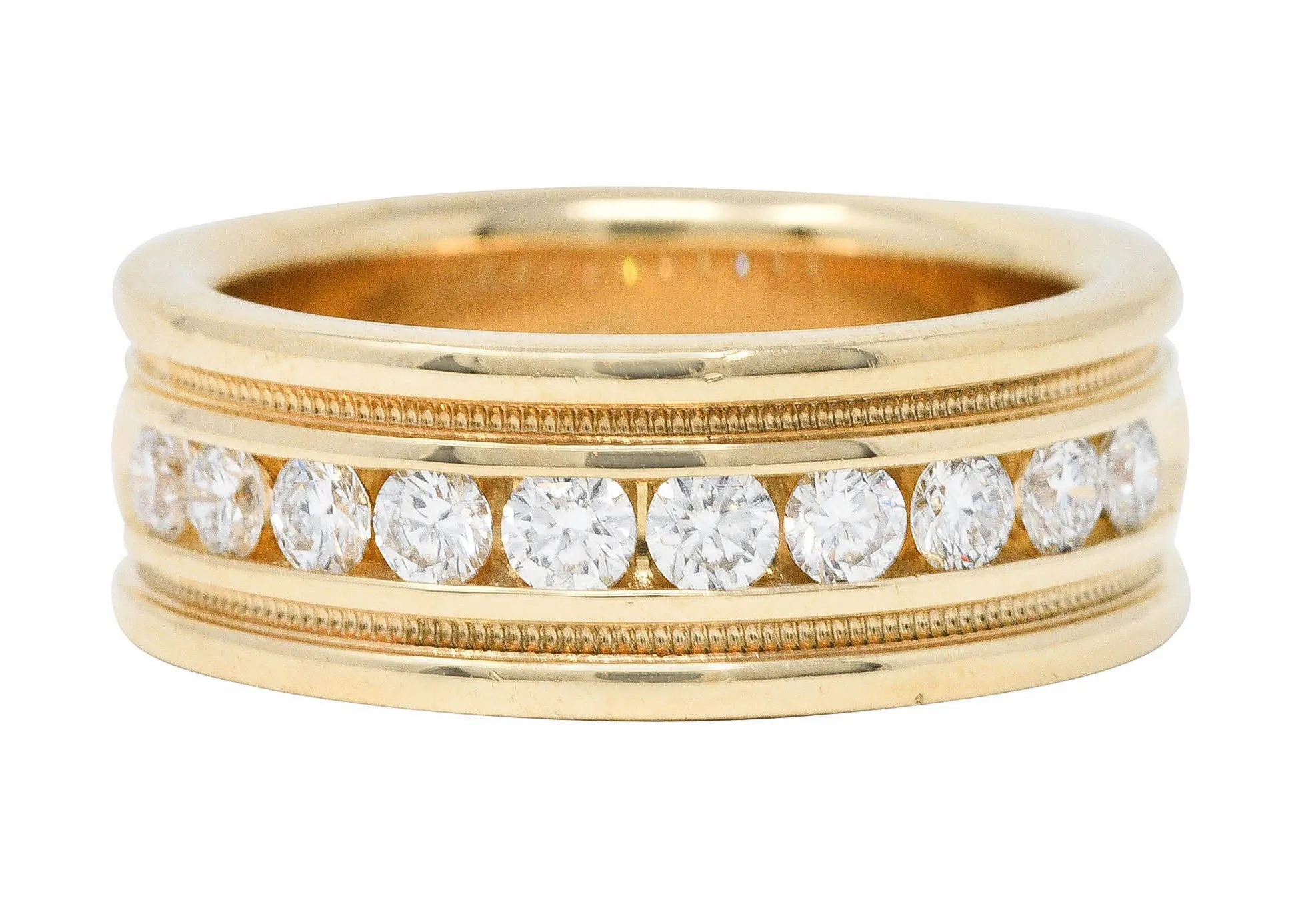 Vintage 1.25 CTW Diamond 14 Karat Gold Men's Wedding Band Ring