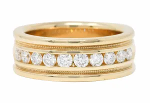 Vintage 1.25 CTW Diamond 14 Karat Gold Men's Wedding Band Ring