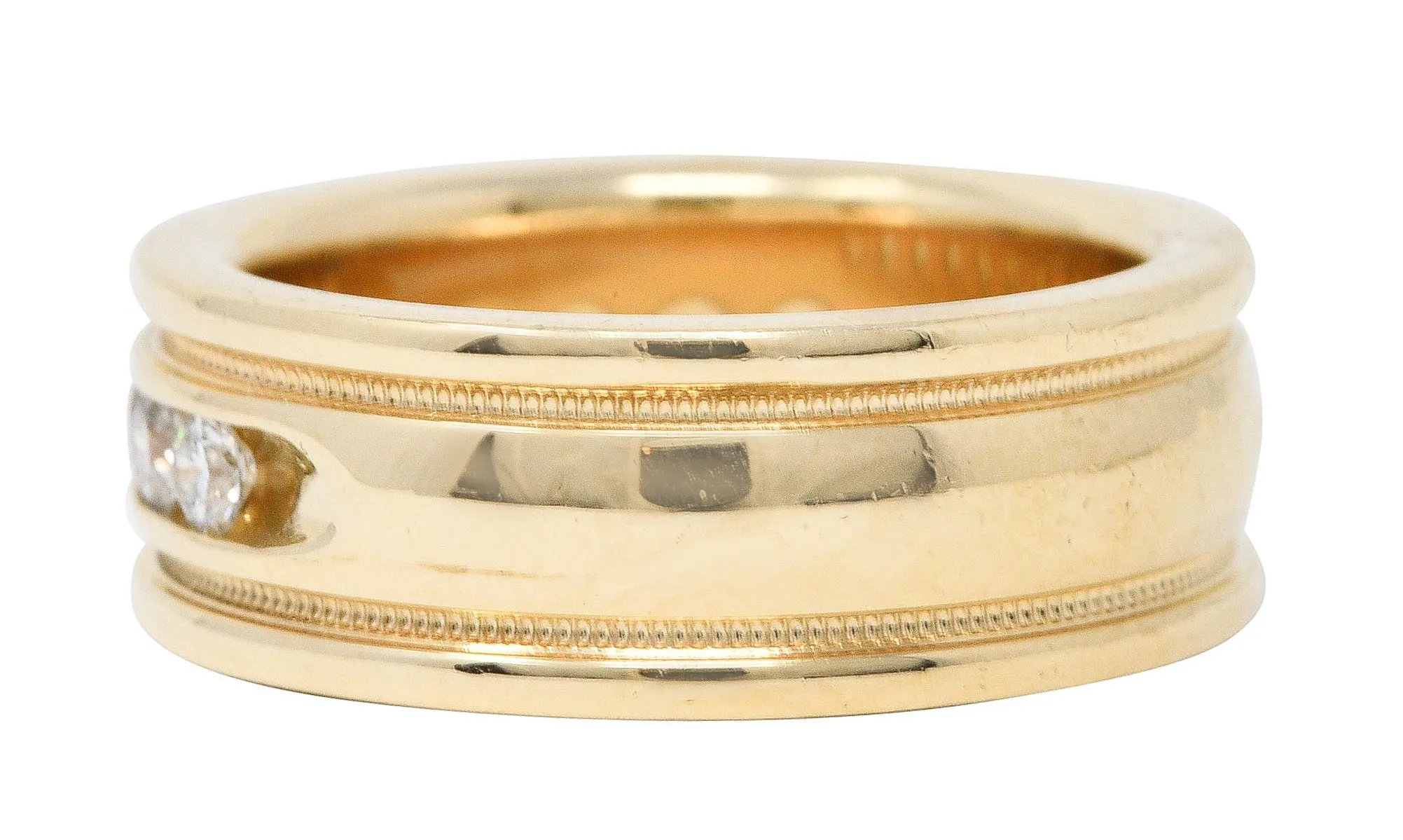 Vintage 1.25 CTW Diamond 14 Karat Gold Men's Wedding Band Ring