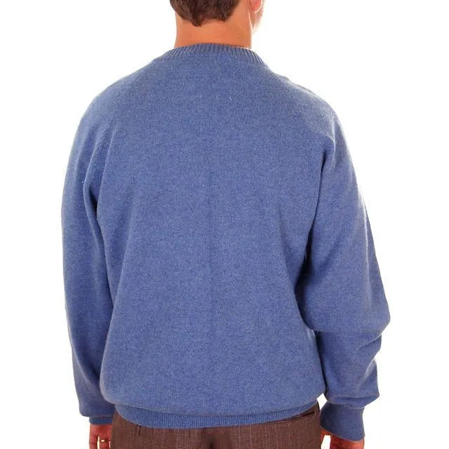 Vintage Mens Cashmere Pullover Sweater Snow Lotus Periwinkle  Size 46