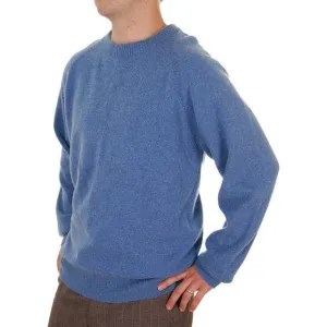Vintage Mens Cashmere Pullover Sweater Snow Lotus Periwinkle  Size 46