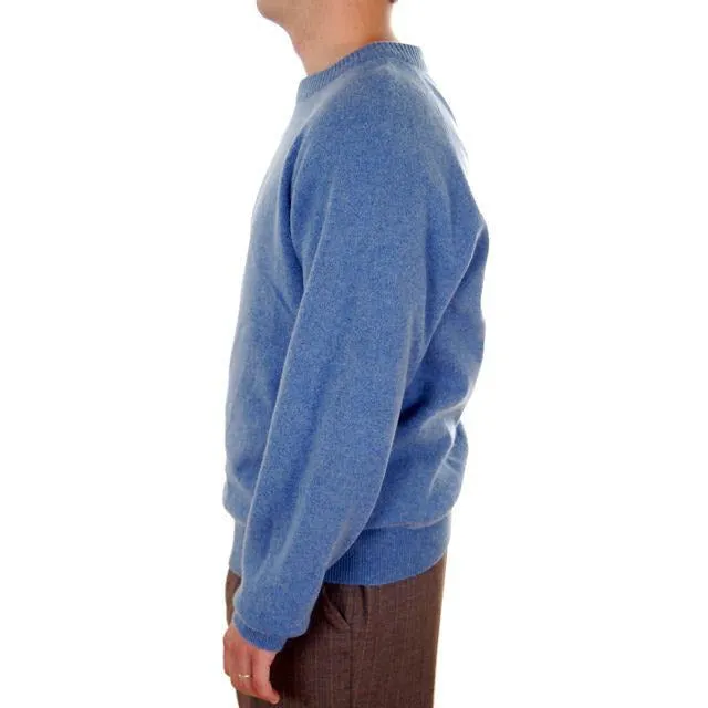 Vintage Mens Cashmere Pullover Sweater Snow Lotus Periwinkle  Size 46