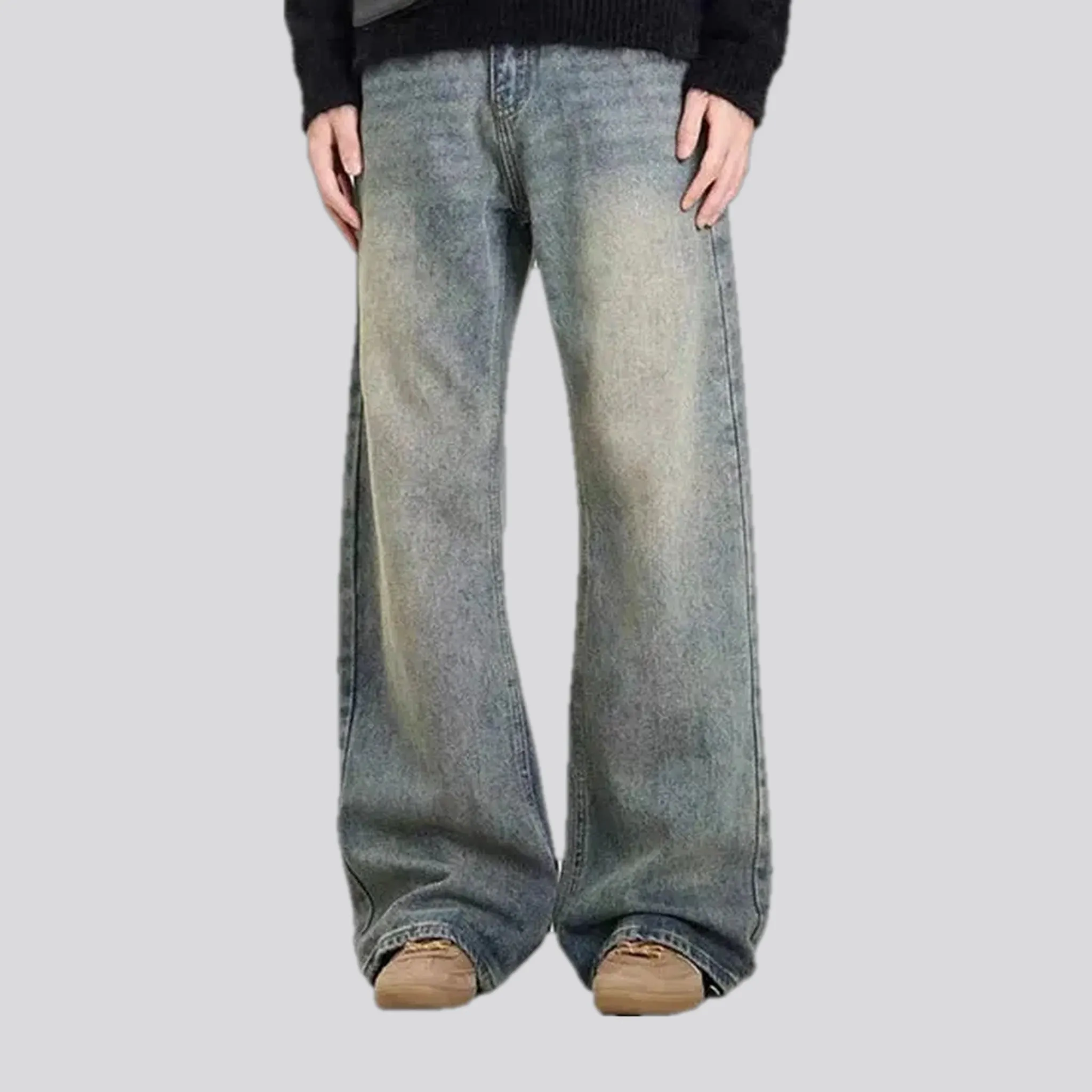 Washed out medium fit men's jeans