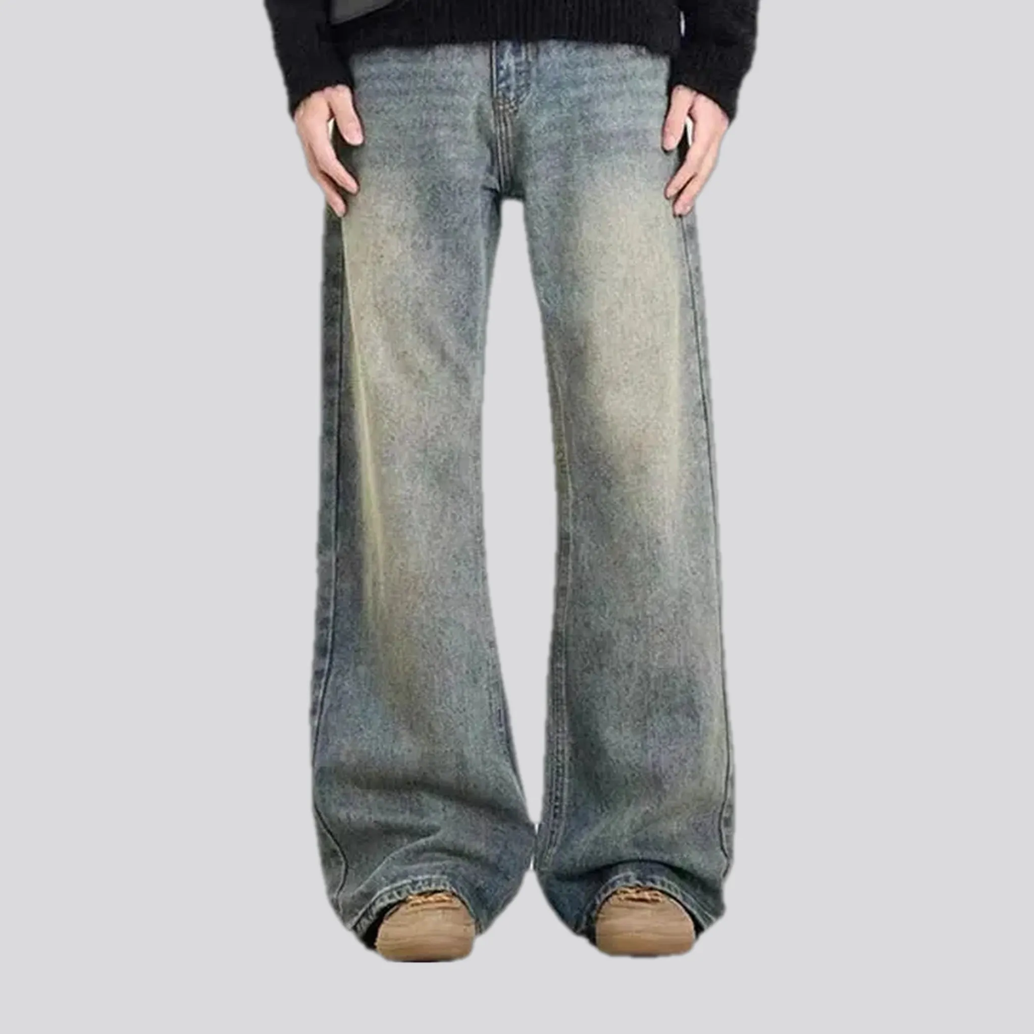 Washed out medium fit men's jeans