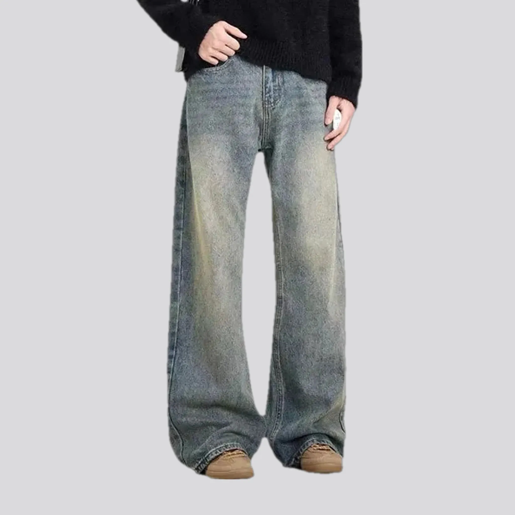 Washed out medium fit men's jeans