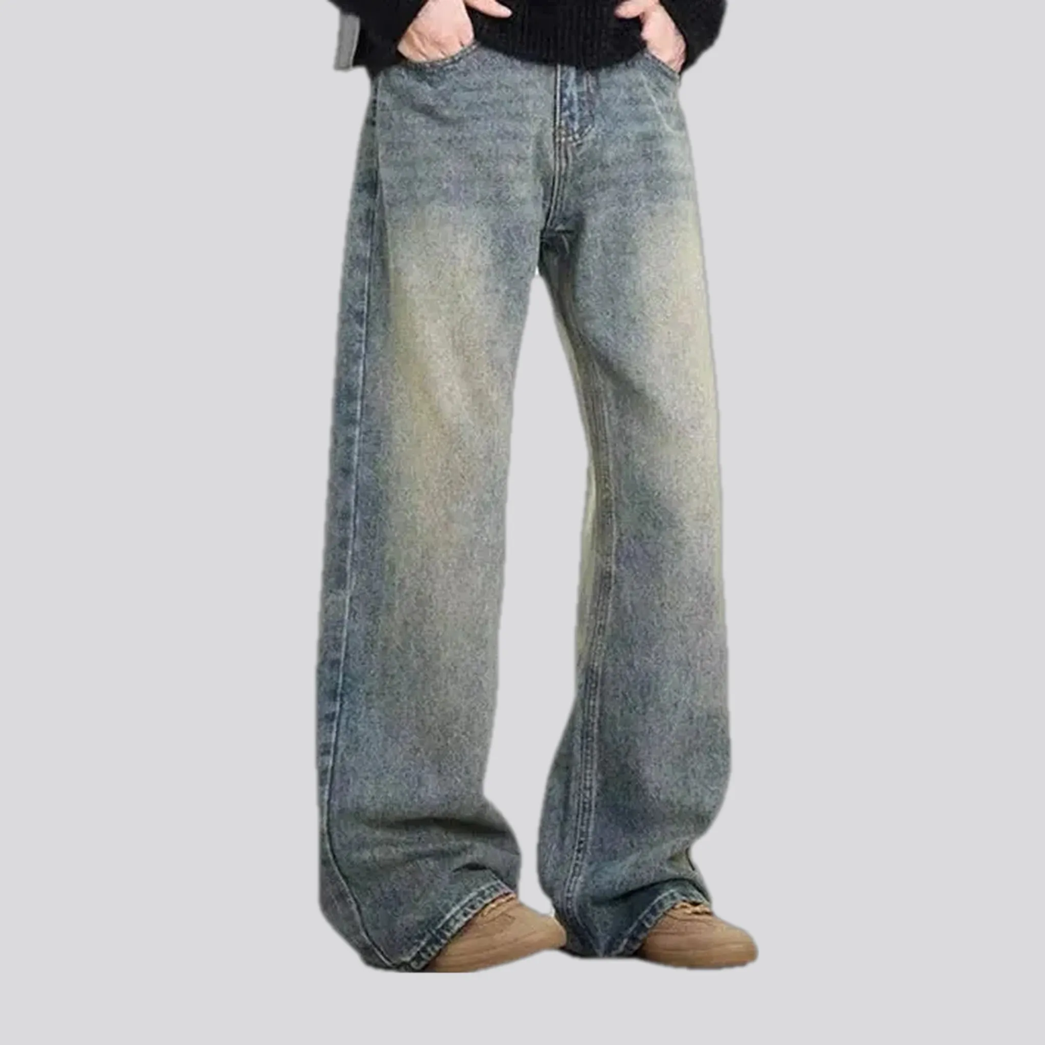 Washed out medium fit men's jeans