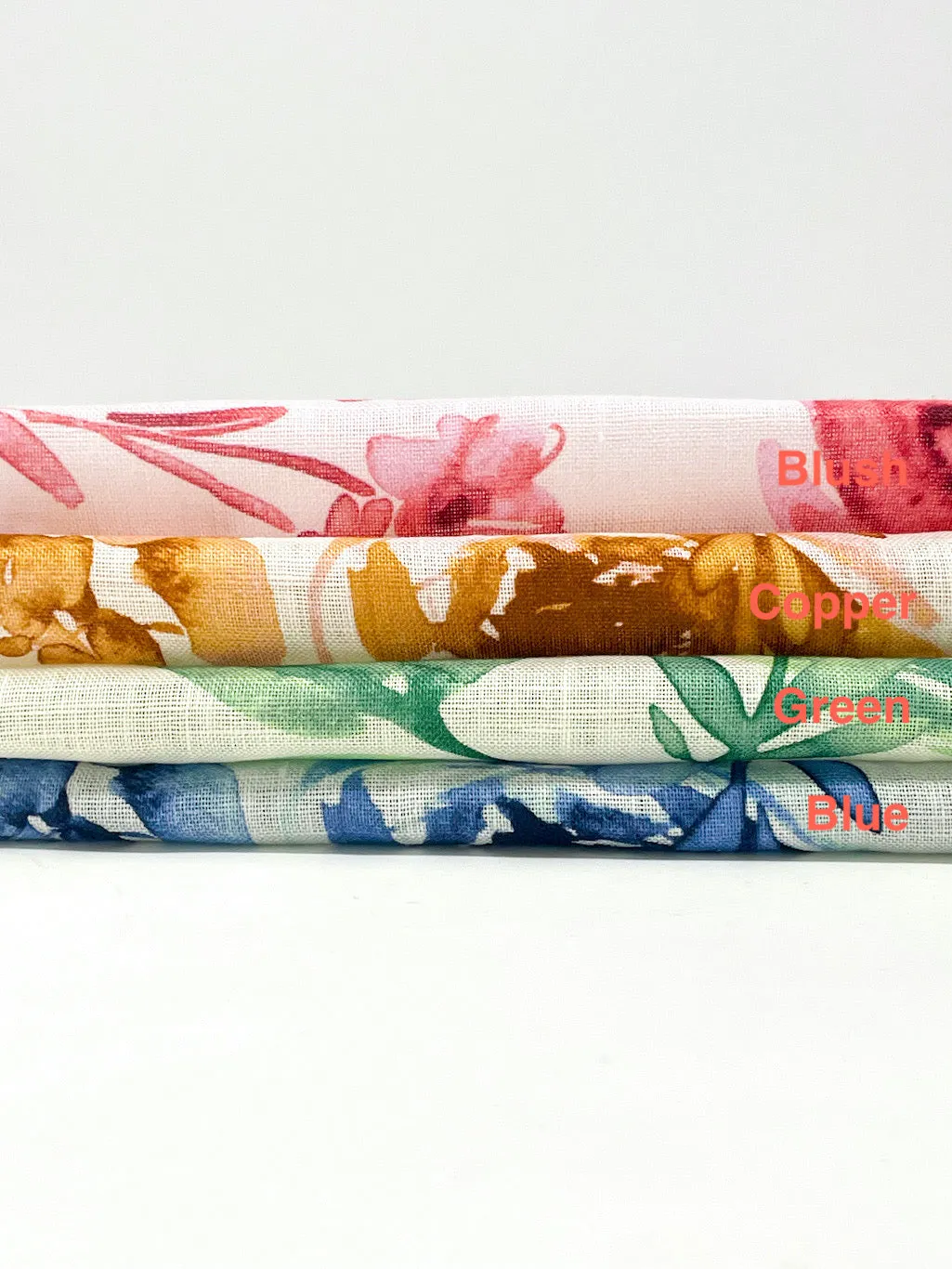 Water Roses Light Weight 100% Linen Fabric By The Yard/CL1105