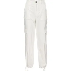 White Baggy Street High Waist Pants SD00691