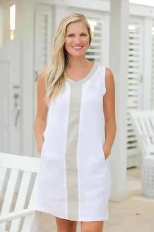 White Dress w/Gold Stripe D2311