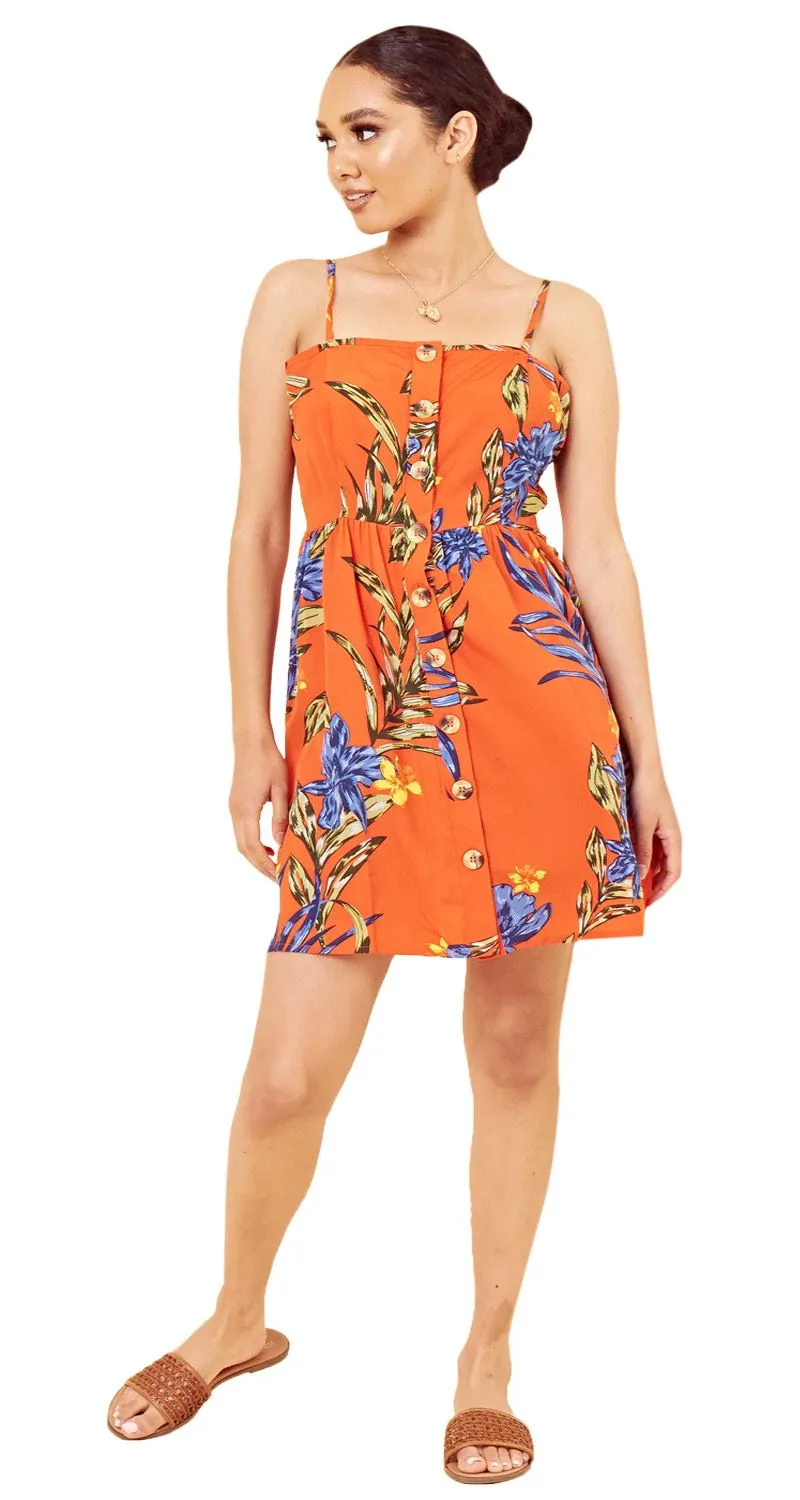 Women Cami Dress Flower Print