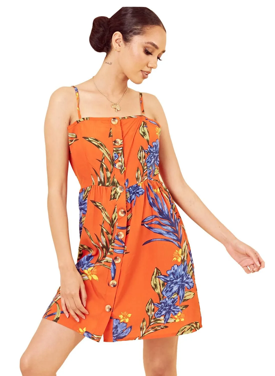Women Cami Dress Flower Print