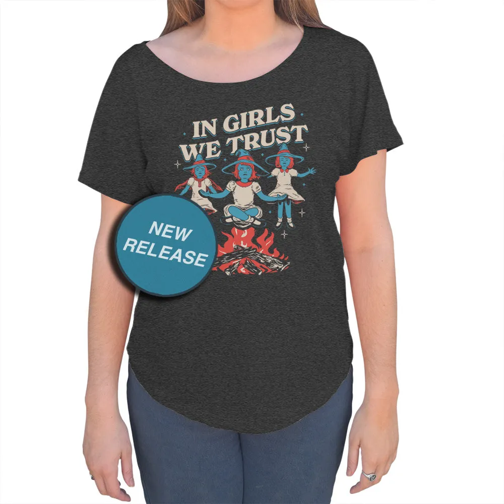 Women's In Girls We Trust Witches Scoop Neck T-Shirt